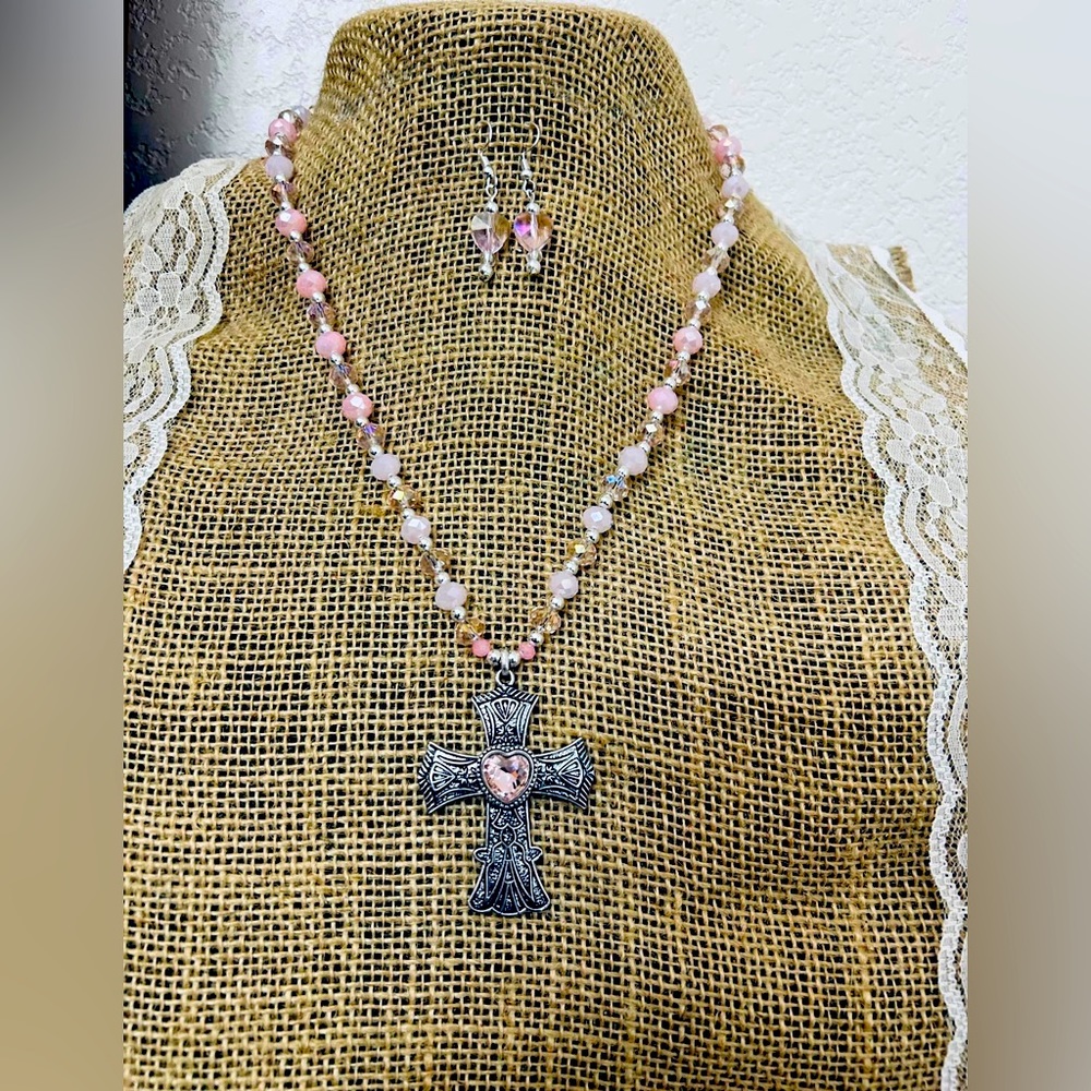 Heart cross necklace